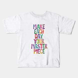 Make Each Day Your Masterpiece in Rainbow Watercolors Kids T-Shirt